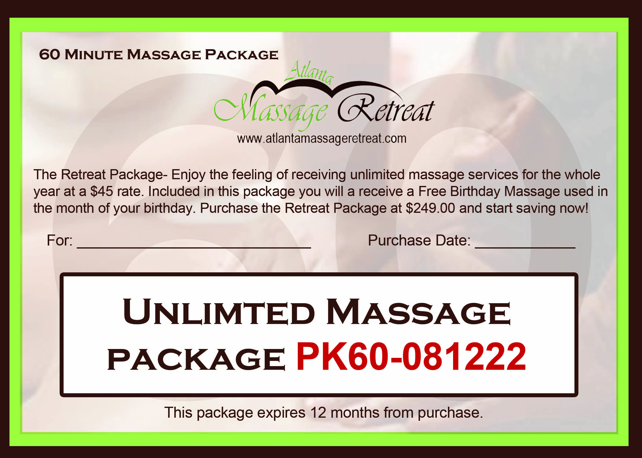 The Retreat Package Massage In Sandy Springs